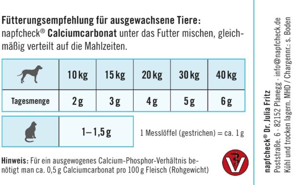 napfcheck Calciumcarbonat für Hunde und Katzen – Bild 5