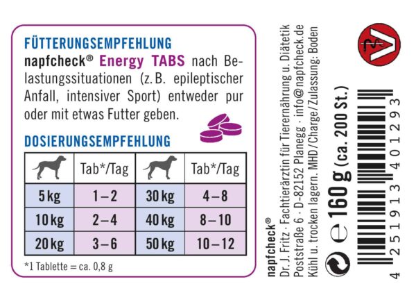 napfcheck Energy TABS mit Magnesium - für Hunde – Bild 3