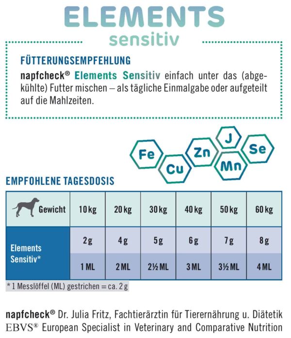 napfcheck Elements sensitiv - Mineralstoffe und Spurenelemente für Hunde – Bild 4