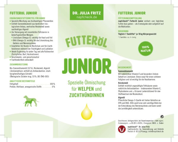 napfcheck Futteröl Junior - für Hundewelpen und Zuchthündinnen – Bild 2