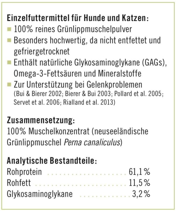 napfcheck Grünlippmuschelpulver - für Hunde und Katzen – Bild 4
