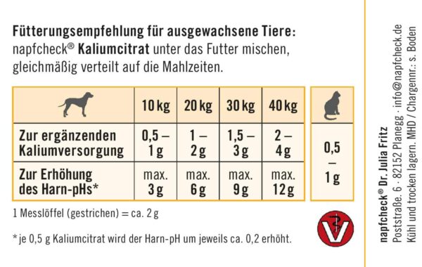 napfcheck Kaliumcitrat - für Hunde und Katzen – Bild 5
