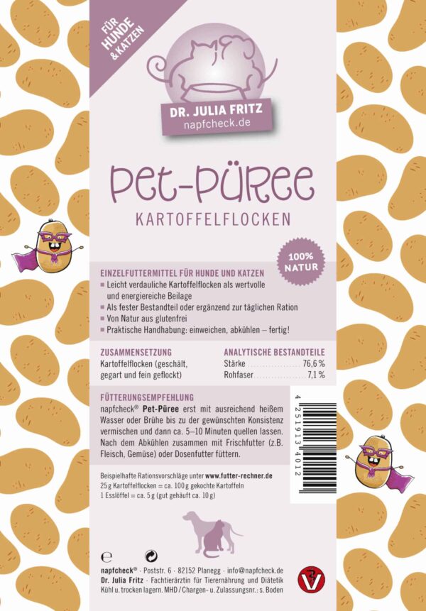napfcheck Pet-Püree - feine Kartoffelflocken für Hunde und Katzen – Bild 2