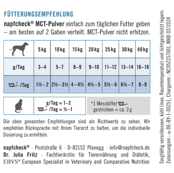 napfcheck MCT-PULVER - für Hunde und Katzen – Bild 4