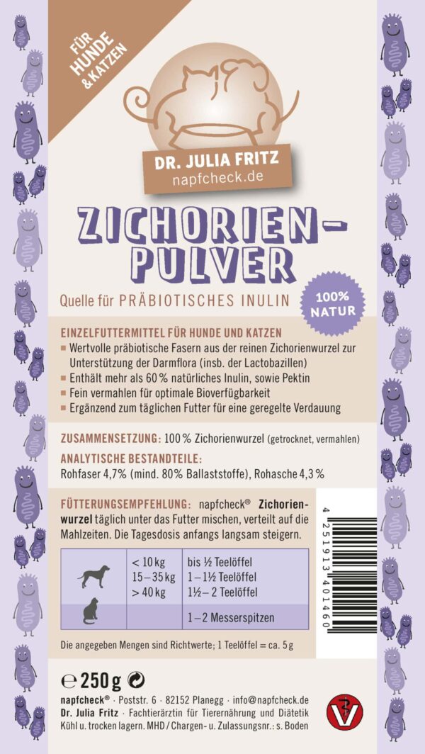 napfcheck Zichorienpulver - Inulin für Hunde und Katzen – Bild 2