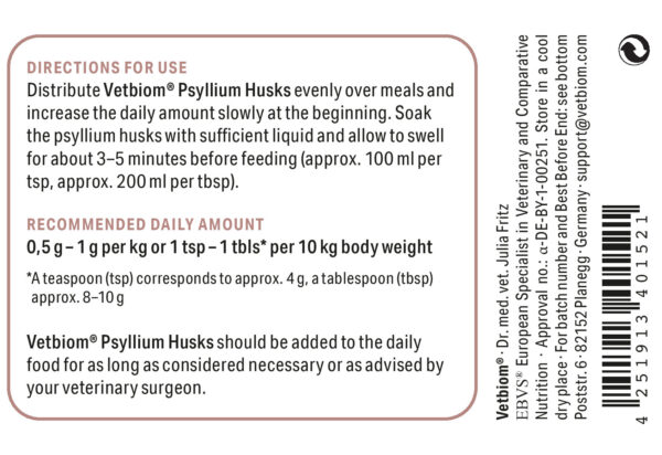 Vetbiom Psyllium Husk Powder - for dogs and cats – Bild 4