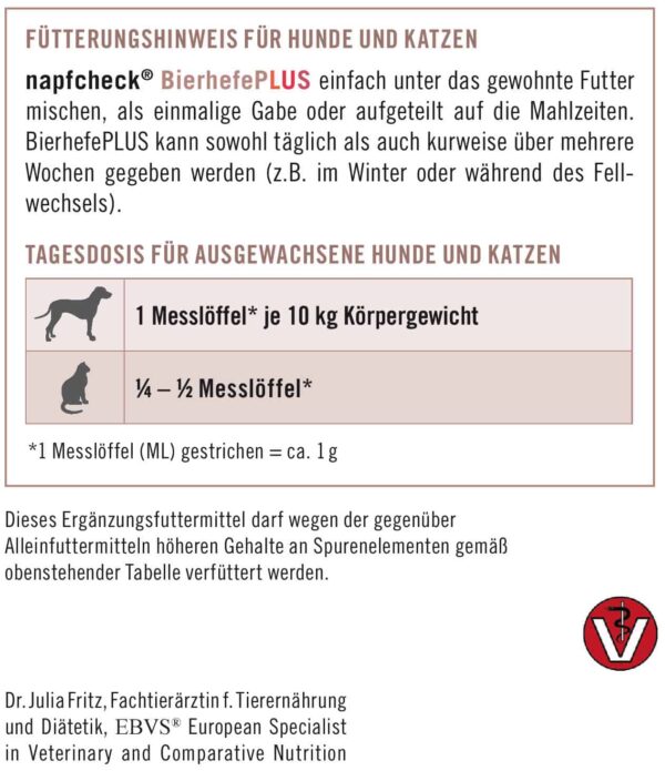 napfcheck Bierhefe PLUS mit wichtigen Spurenelementen - für Hunde und Katzen – Bild 4