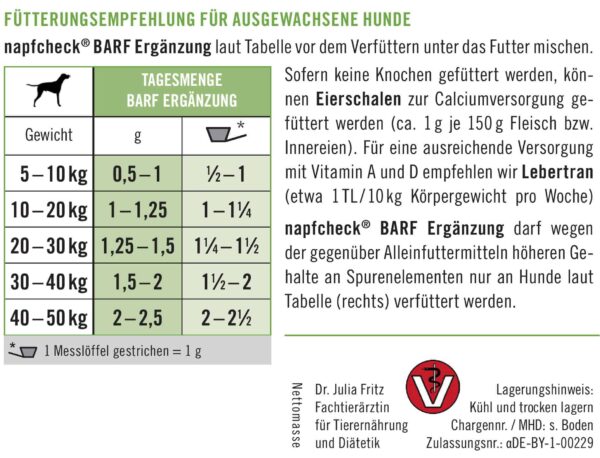 napfcheck BARF Ergänzung - für Hunde – Bild 4