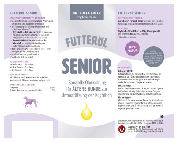 napfcheck Futteröl Senior - für ältere Hunde – Bild 2
