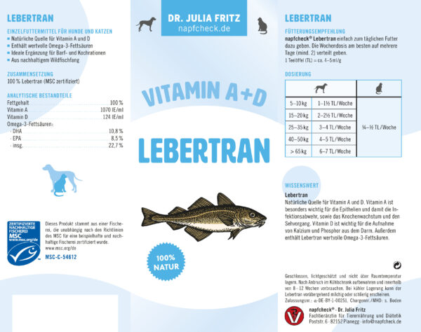 napfcheck Lebertran - für Hunde und Katzen – Bild 3