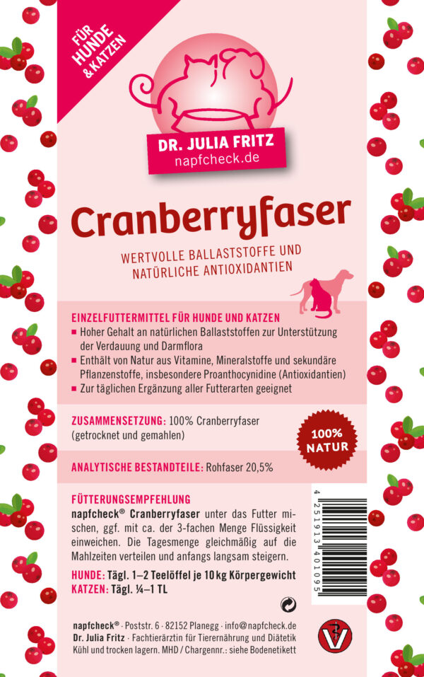 napfcheck Cranberryfaser - für Hunde und Katzen – Bild 3