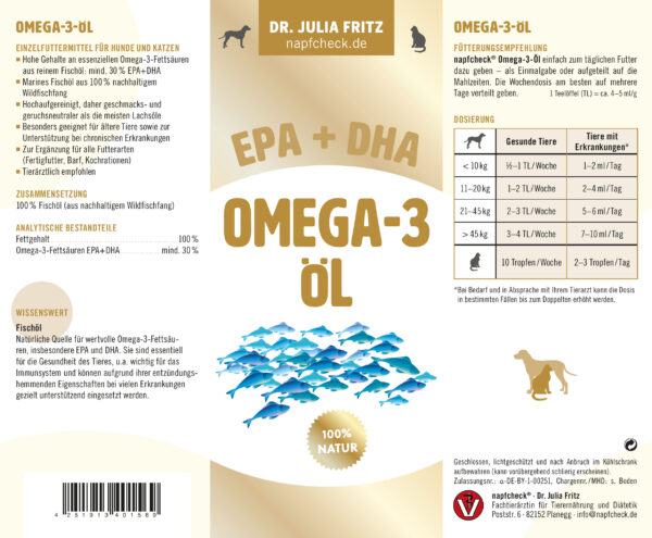 napfcheck Omega-3 Öl - für Hunde und Katzen – Bild 2