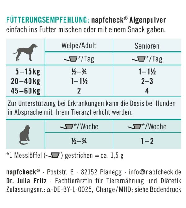 napfcheck DHA Algenpulver - für Hunde und Katzen – Bild 4
