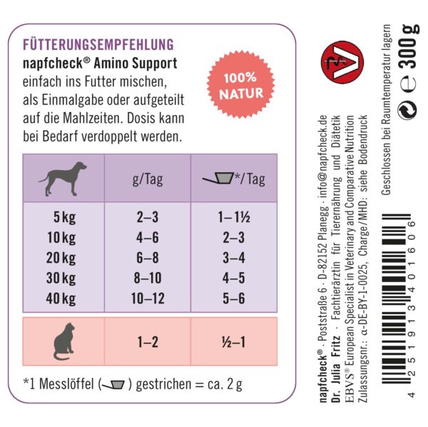 napfcheck Amino Support - Proteinpulver für Hunde und Katzen – Bild 4