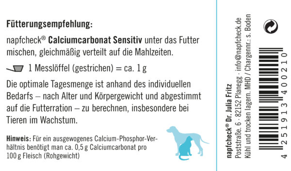 napfcheck Calciumcarbonat Sensitiv für Hunde und Katzen – Bild 5