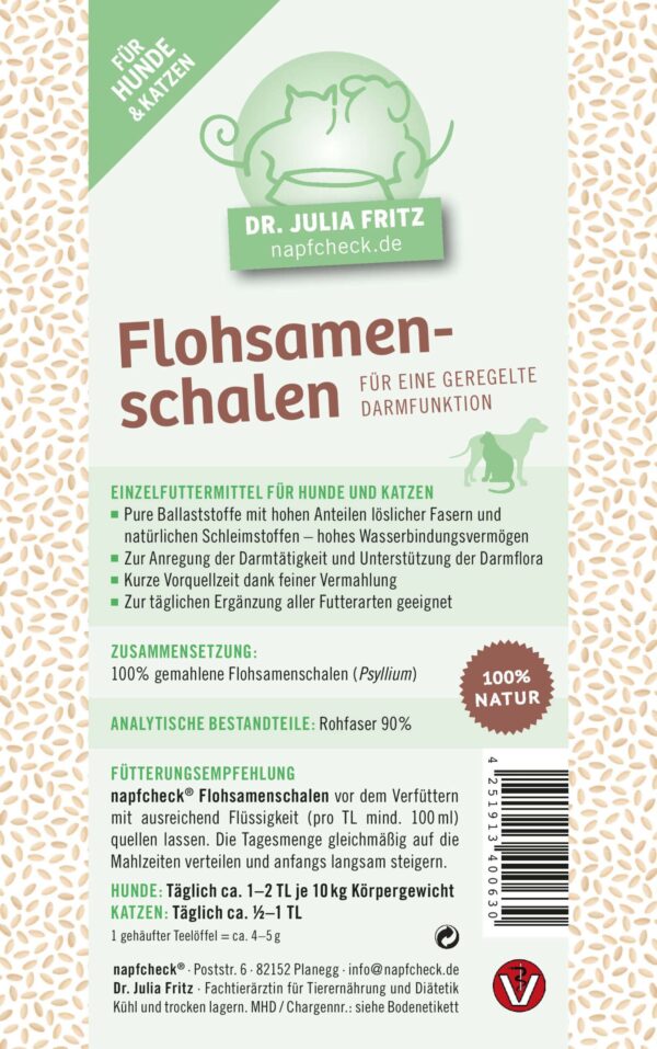 napfcheck Flohsamenschalen gemahlen - f. Hunde und Katzen – Bild 3