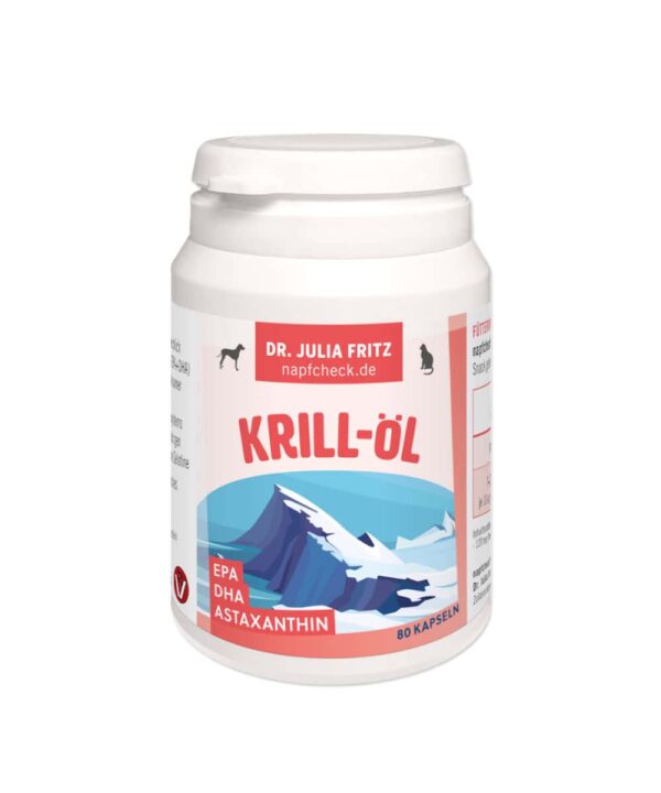 napfcheck Krillöl Kapseln - Omega 3 - Astaxanthin - für Hunde und Katzen