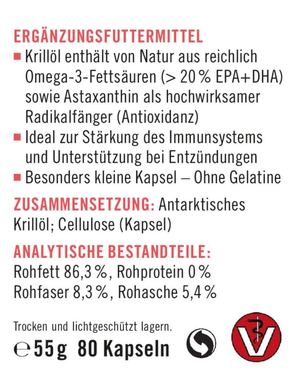 napfcheck Krillöl Kapseln - Omega 3 - Astaxanthin - für Hunde und Katzen – Bild 3
